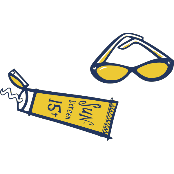 SVG Sunscreen and sunglasses vector illustration