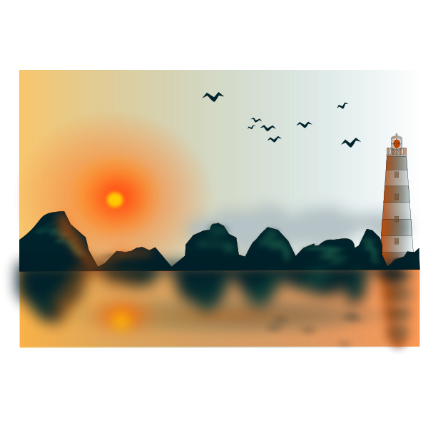 SVG Sunset at sea