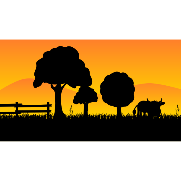 SVG Sunset in the countryside