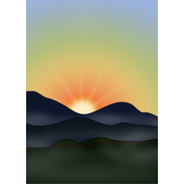 SVG Sunset in the mountains