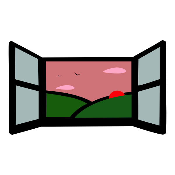 SVG Sunset in window