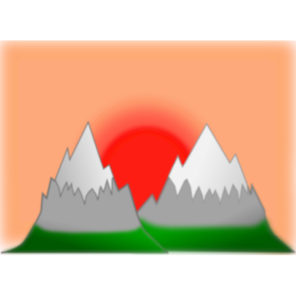 SVG Sunset mountain simple