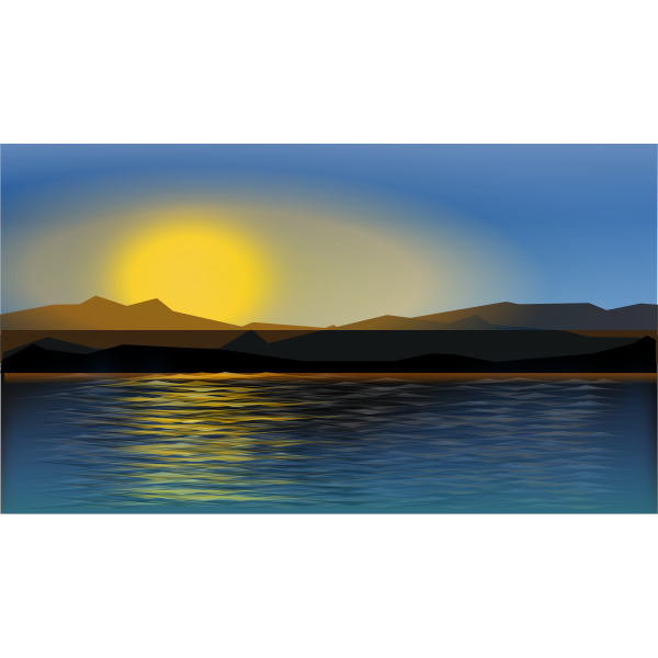 SVG Sunset on the horizon
