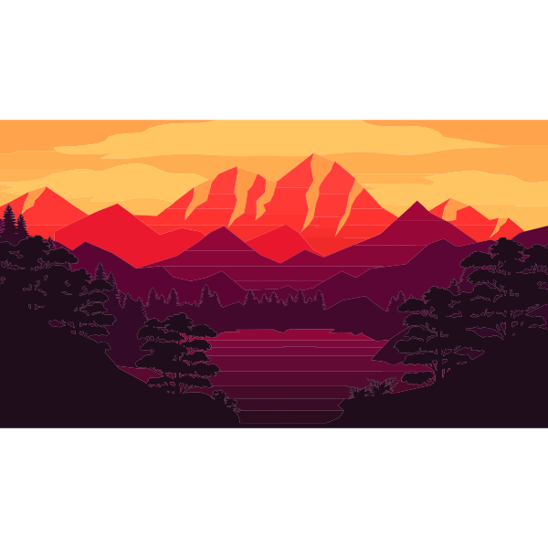 SVG Sunset over nature
