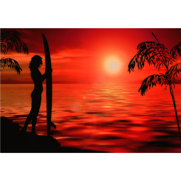 SVG Sunset over sea