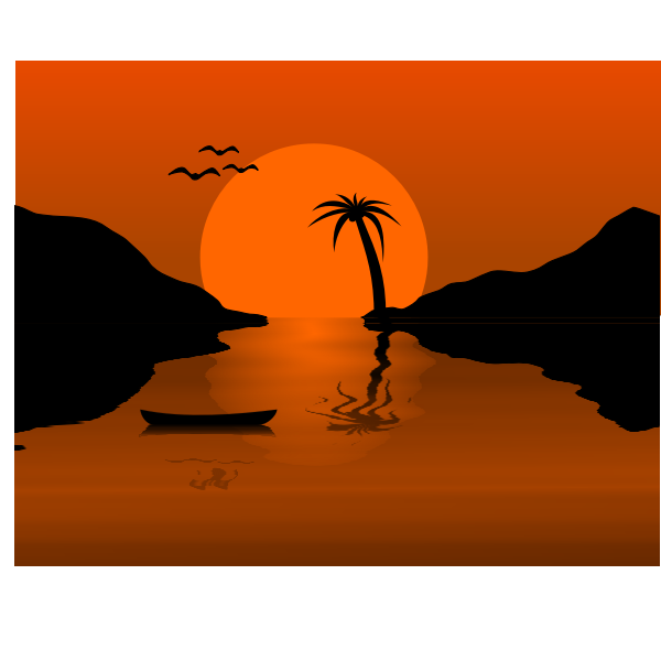 SVG Sunset Waterscene