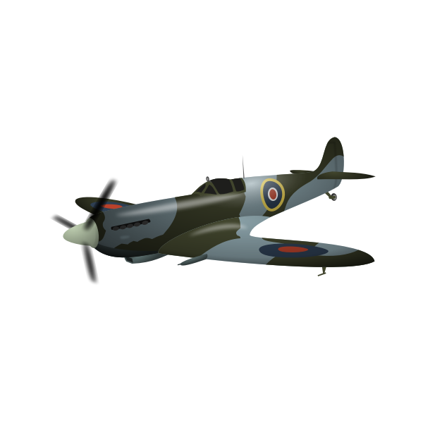 SVG Supermarine Spitfire plane vector illustration