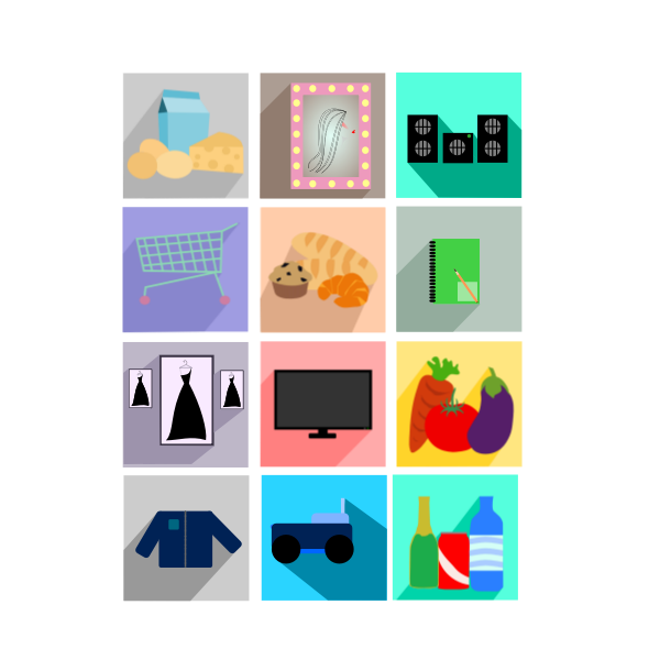 SVG Supermarket icons vector image