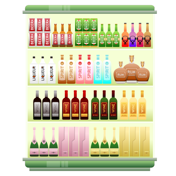 SVG Supermarket liquor shelf