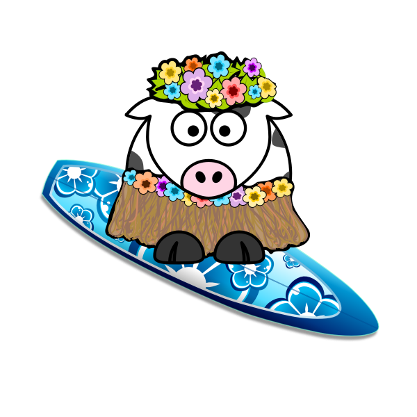 SVG Surfer cow vector image