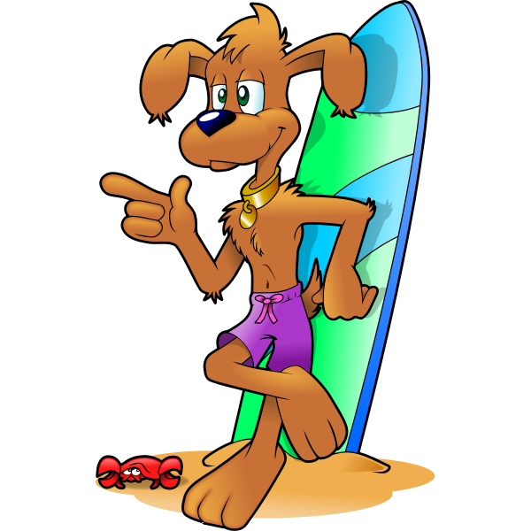 SVG Surfer dog vector drawing