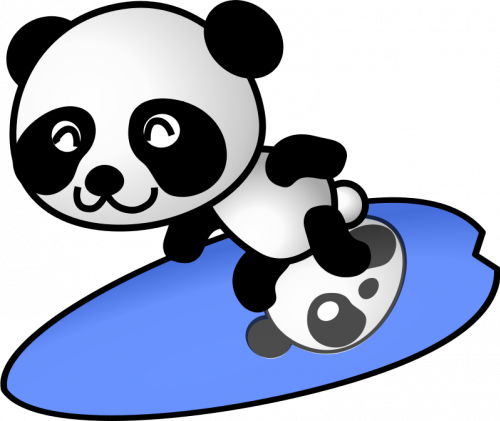 SVG surfer panda