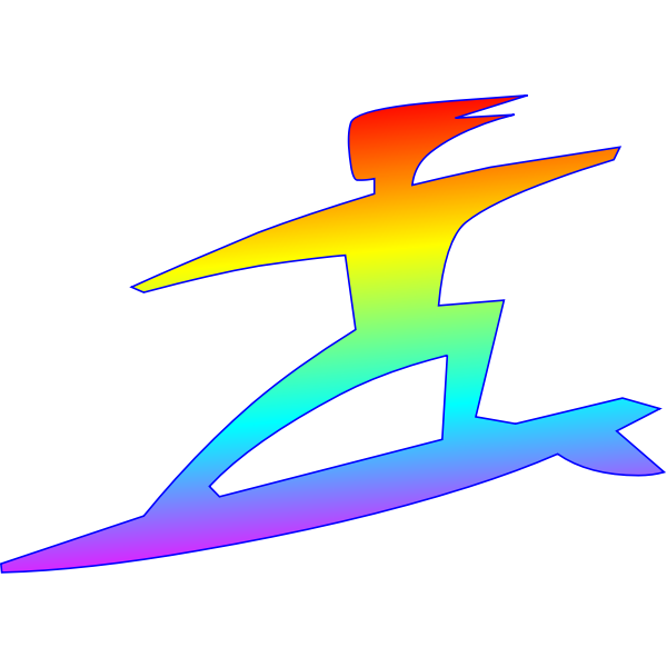 SVG Surfer silhouette color art