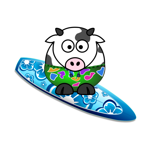 SVG Surfing cow vector image