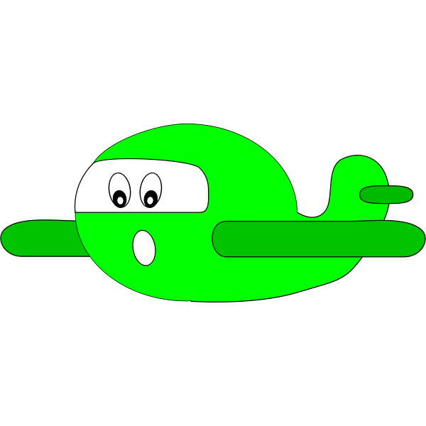 SVG Surprised-looking cartoon airplane