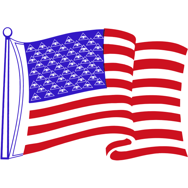 SVG Surveillance all seeing eye American flag