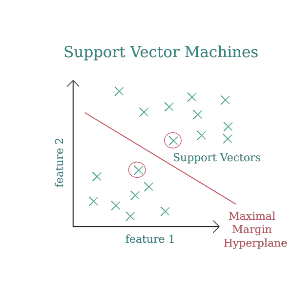 SVG SVM Support Vector Machines diagram vector image
