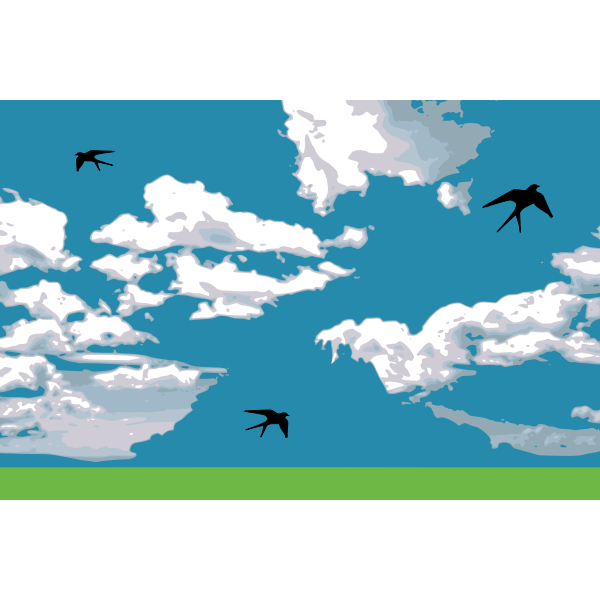 SVG Swallows flying arround