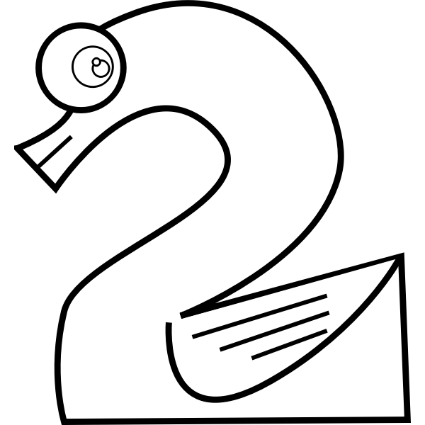SVG Swan number two line art vector image
