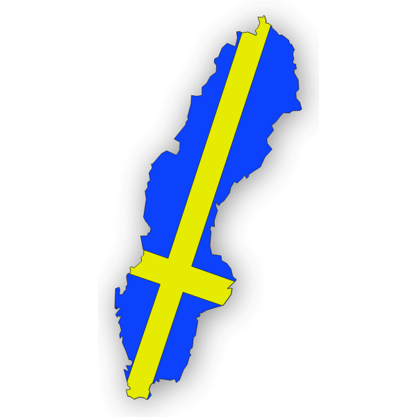 SVG Swedish Flag In The Map of Sweden