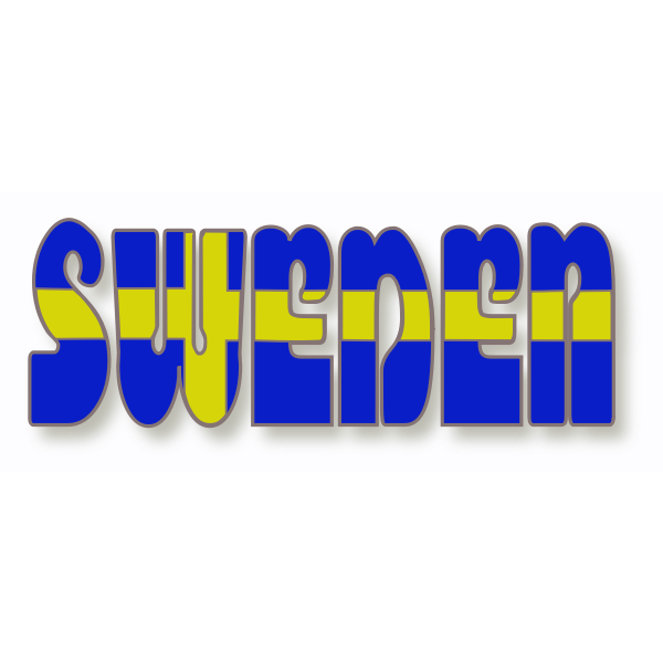 SVG Swedish flag in the word Sweden