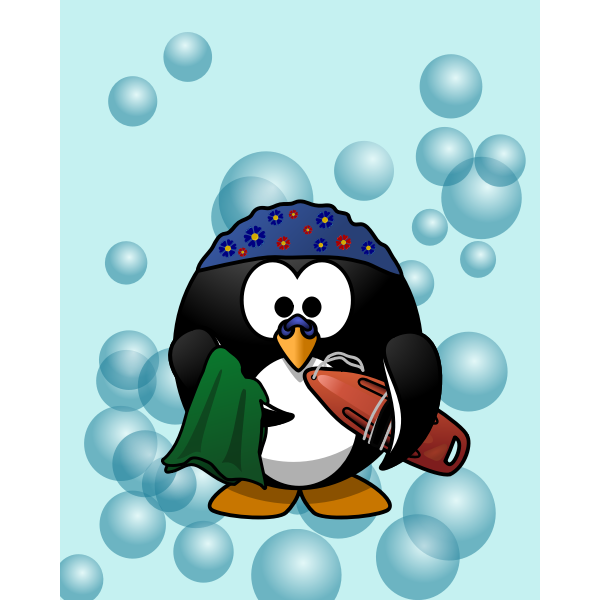 SVG Swimmer penguin vector illustration