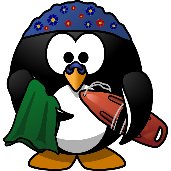 SVG Swimmer penguin vector image