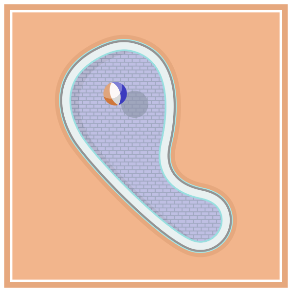 SVG Swimming pool with ball vector image
