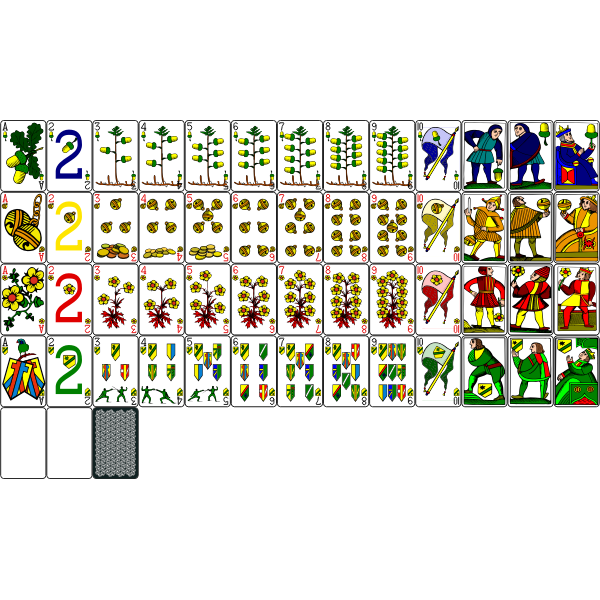 SVG Swiss card deck XVII