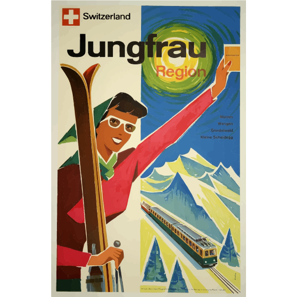 SVG Swiss vintage travel poster