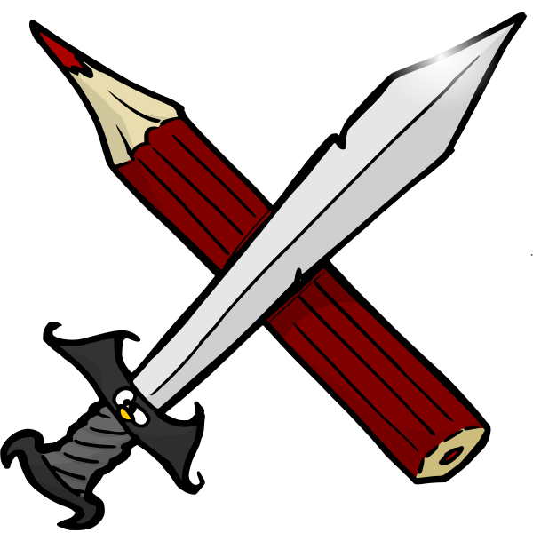 SVG Sword and pencil vector drawing
