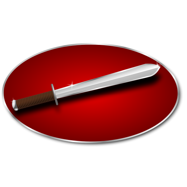 SVG Sword in oval shaped frame