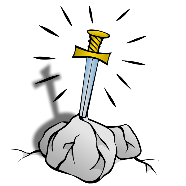 SVG Sword in the stone RPG map symbol vector image