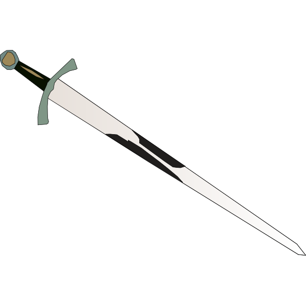 SVG Sword with brown handle vector graphics