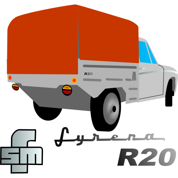 SVG Syrena Pick-up Car Vector