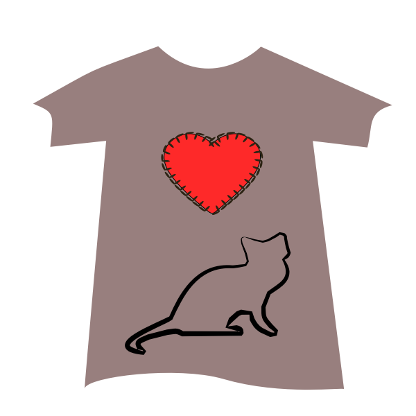 SVG T-shirt with cat and heart