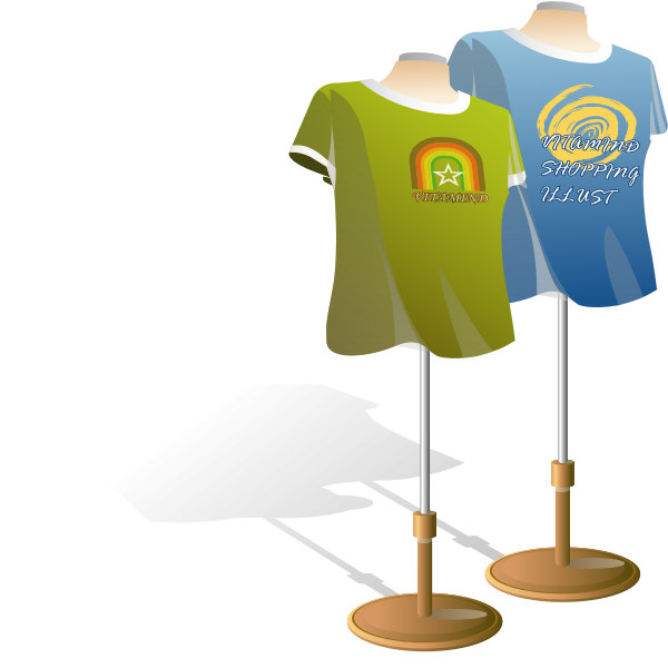 SVG T-shirts stands with shirts on vector image