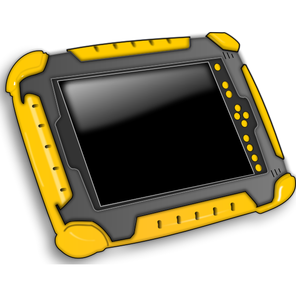 SVG Tablet PC in a protected case vector image