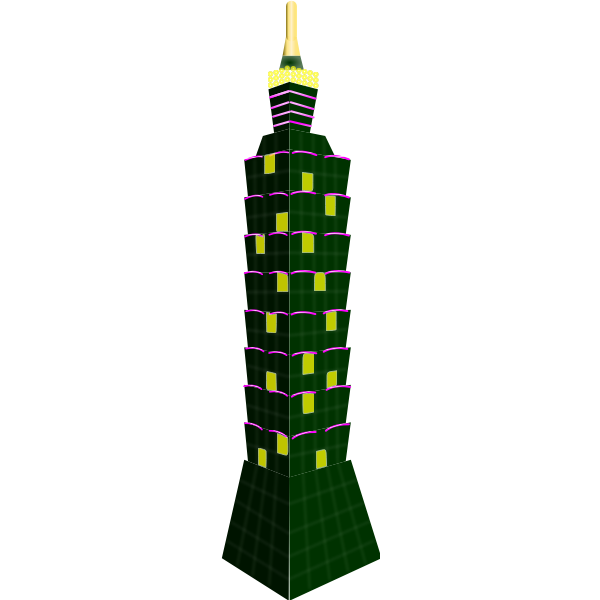 SVG Taipei 101 lookalike building vector drawing