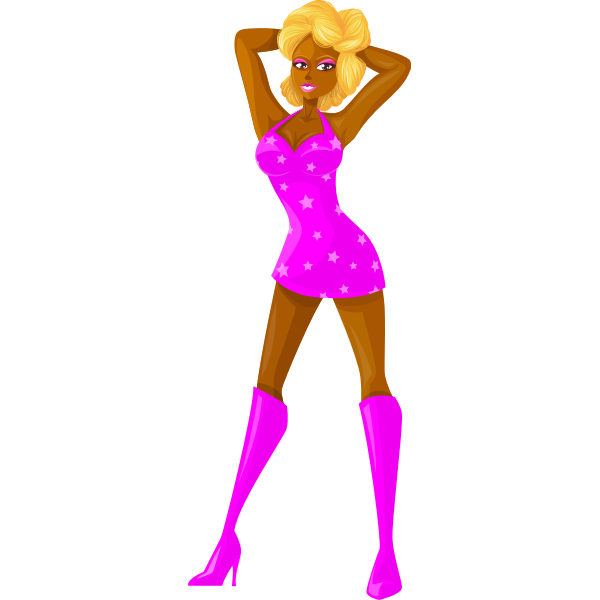 SVG Tall model in pink clothes
