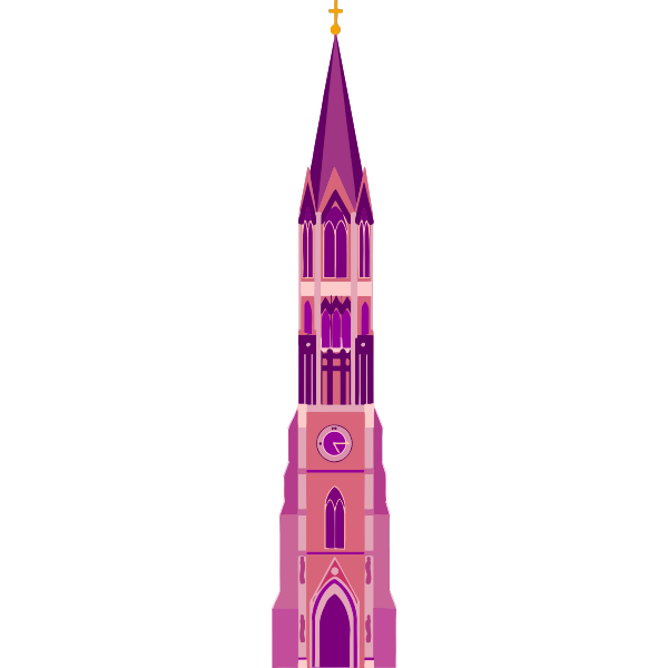 SVG Tall pink church