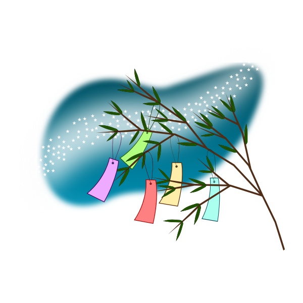 SVG Tanabata Wish Tree with Milky Way