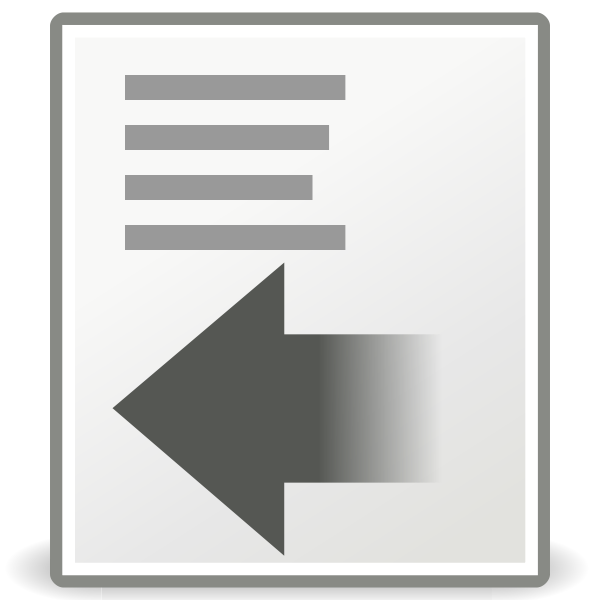 SVG tango format indent less