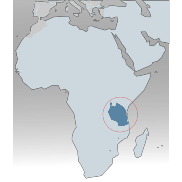 SVG Tanzania circled on map of Africa vector image