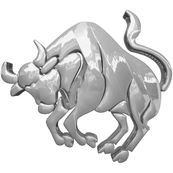 SVG Taurus horoscope sign silver color