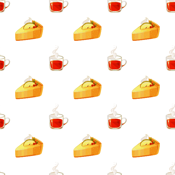 SVG Tea and cake seamless pattern