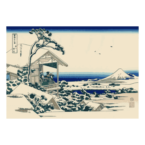 SVG Tea house at Koishikawa vector image