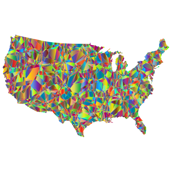 SVG Technicolor United States Map 2