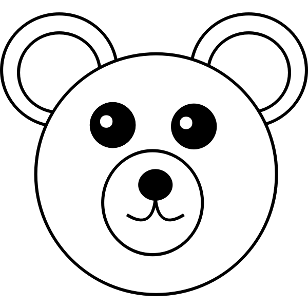 SVG Teddy bear vector line art image