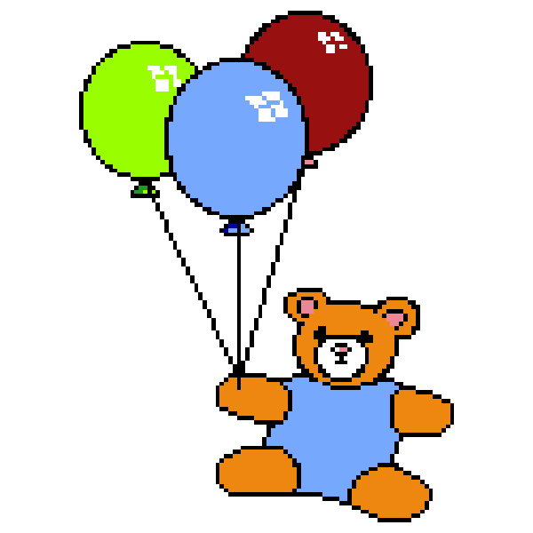 SVG Teddy bear with balloons